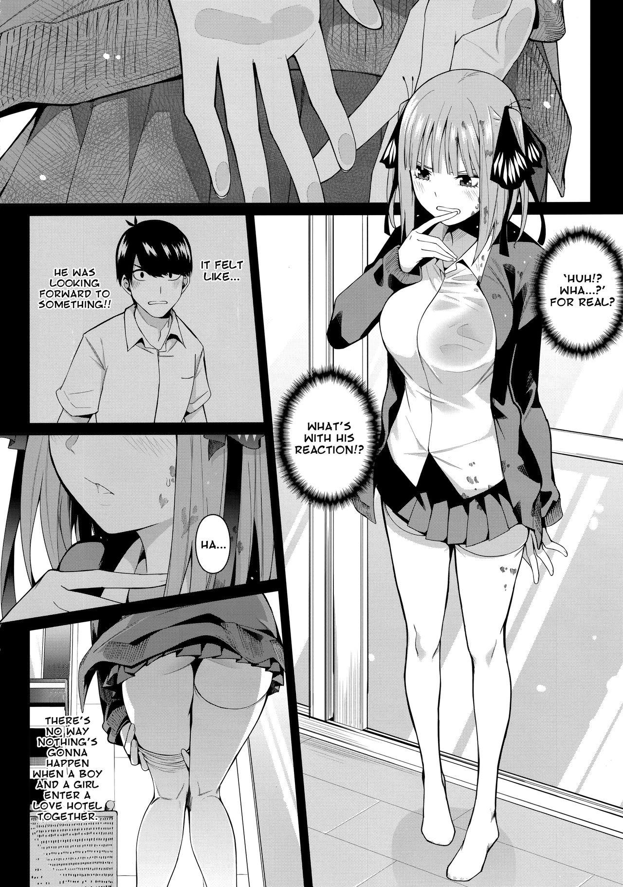 Gay Hairy Nibun no Yuudou | Half Seduction - Gotoubun no hanayome Whipping - Page 9