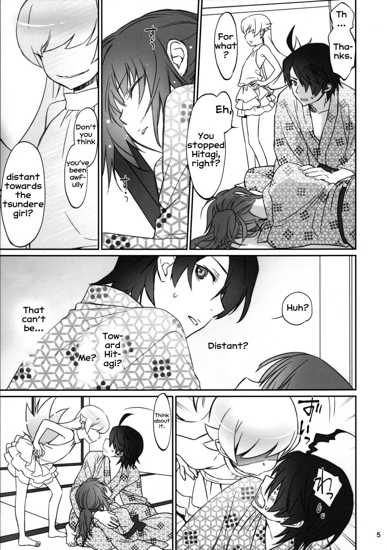 Monster Cock Hitagi Family Kouhen - Bakemonogatari Gay Blowjob - Page 4