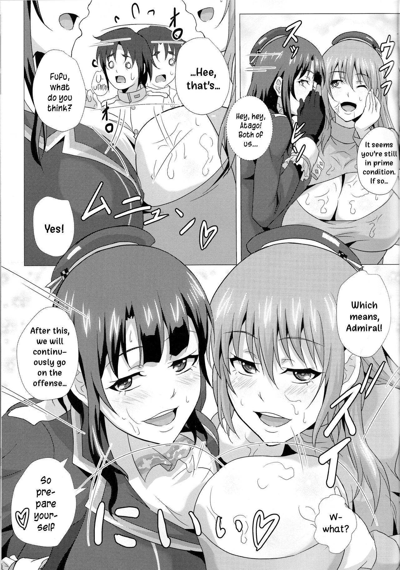 Hot Sluts Juunyuu Shimai no Aru Hi no Nyuukyou Seikatsu | A Certain Day With a Helping of Booby Sandwich by Two Busty Sister - Kantai collection Cdzinha - Page 11
