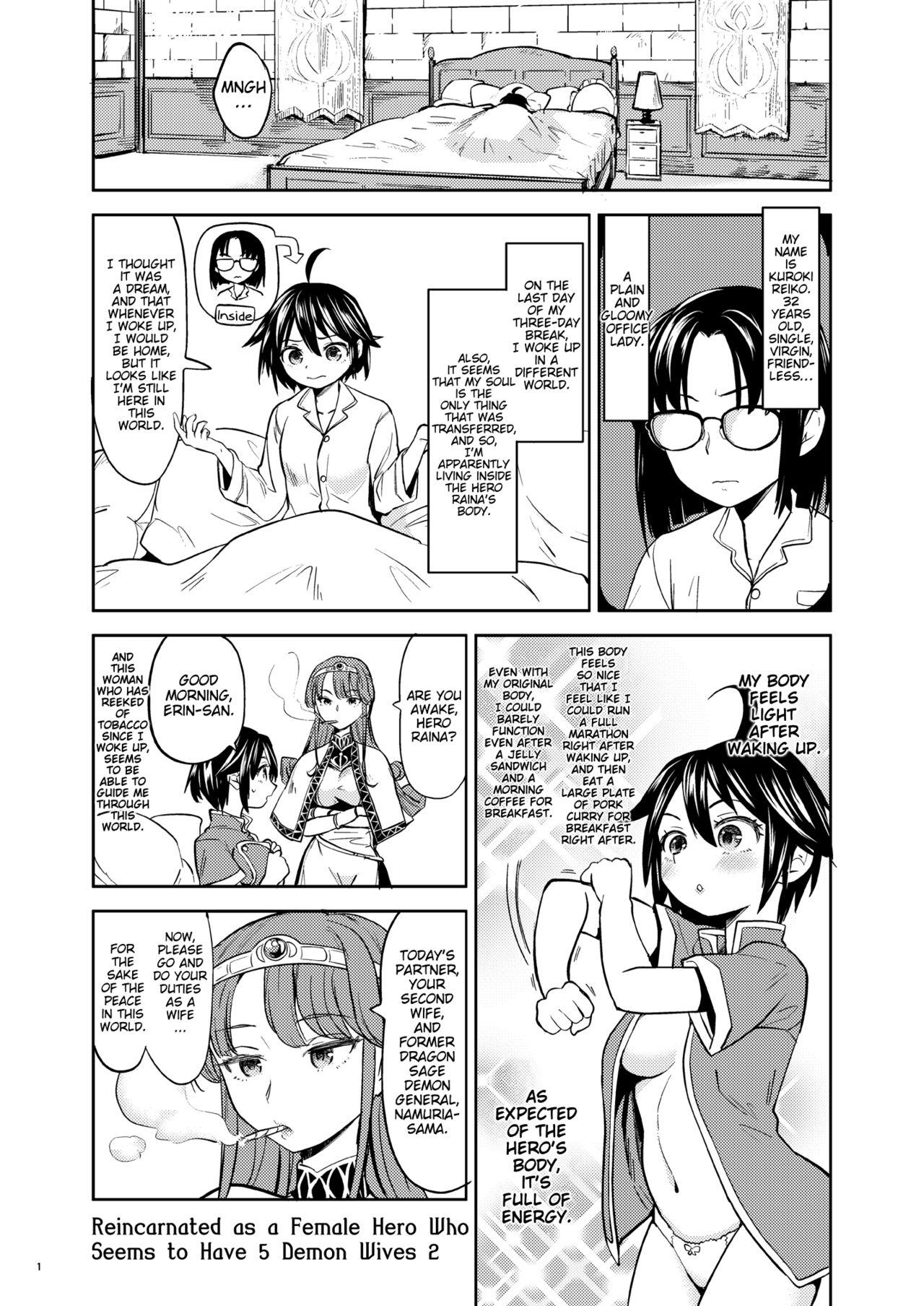 Groupfuck Onna Yuusha ni Tensei Shitara Mazoku no Tsuma ga 5-nin mo Irurashii 2 | Reincarnated as a Female Hero Who Seems to Have 5 Demon Wives 2 - Original Amature Porn - Page 2